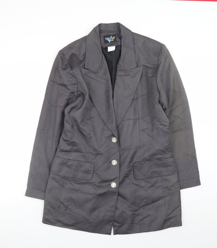 Tally Weijl Women’s Grey Long Blazer Jacket Size 14