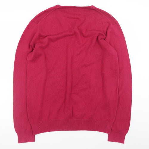 Crew Clothing Company Men's Red V-Neck Cotton Cashmere Jumper XL