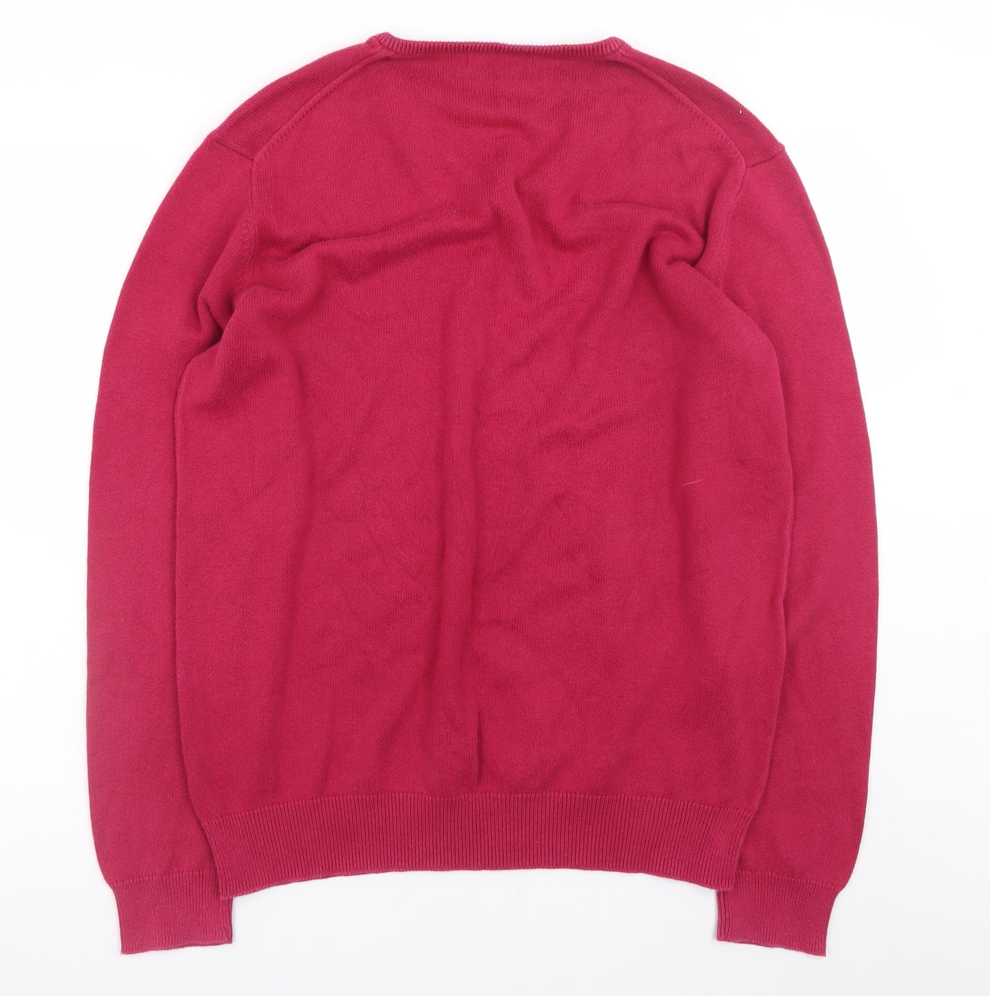 Crew Clothing Company Men's Red V-Neck Cotton Cashmere Jumper XL