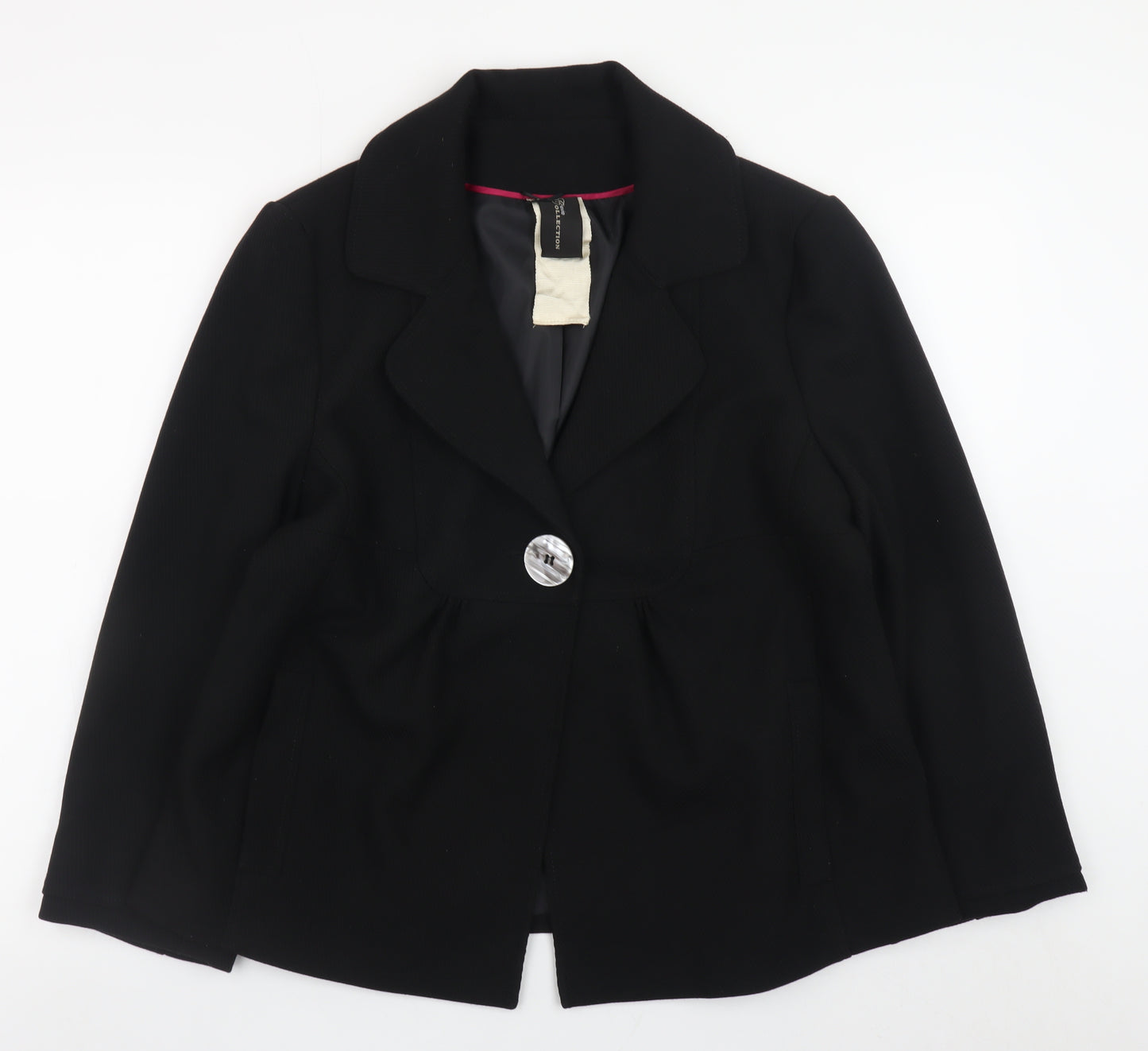 E-vie Women’s Black Blazer UK 16 Short Single Button Jacket