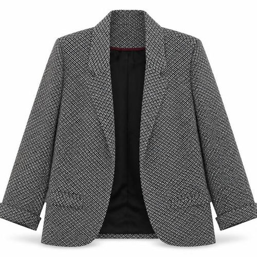 Topshop Women’s Black Geometric Wool Blend Blazer UK 12