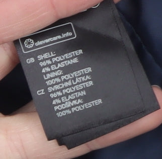 H&M Women Blue Geometric Blazer Jacket Size 8 Lined Lightweight