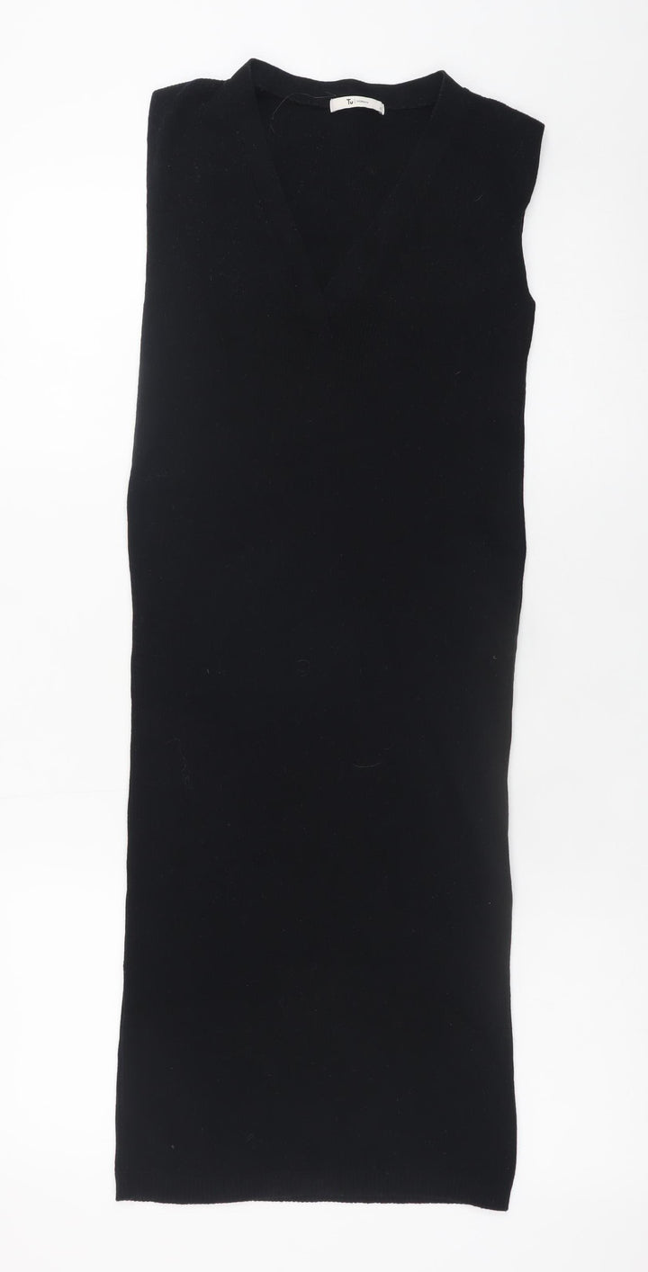Tu Women’s Black Cotton Bodycon Knit Sleeveless Dress Size 8