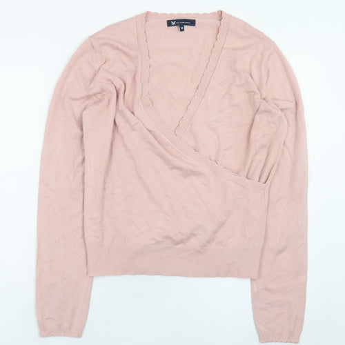 Crew Clothing Women Pink Wrap V-Neck Jumper Size M