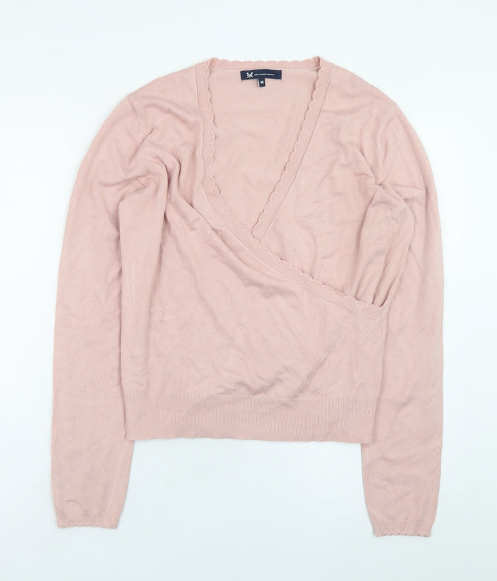 Crew Clothing Women Pink Wrap V-Neck Jumper Size M
