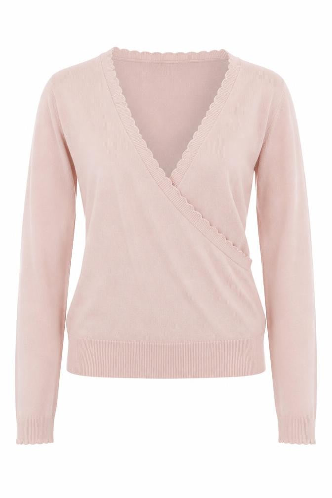 Crew Clothing Women Pink Wrap V-Neck Jumper Size M