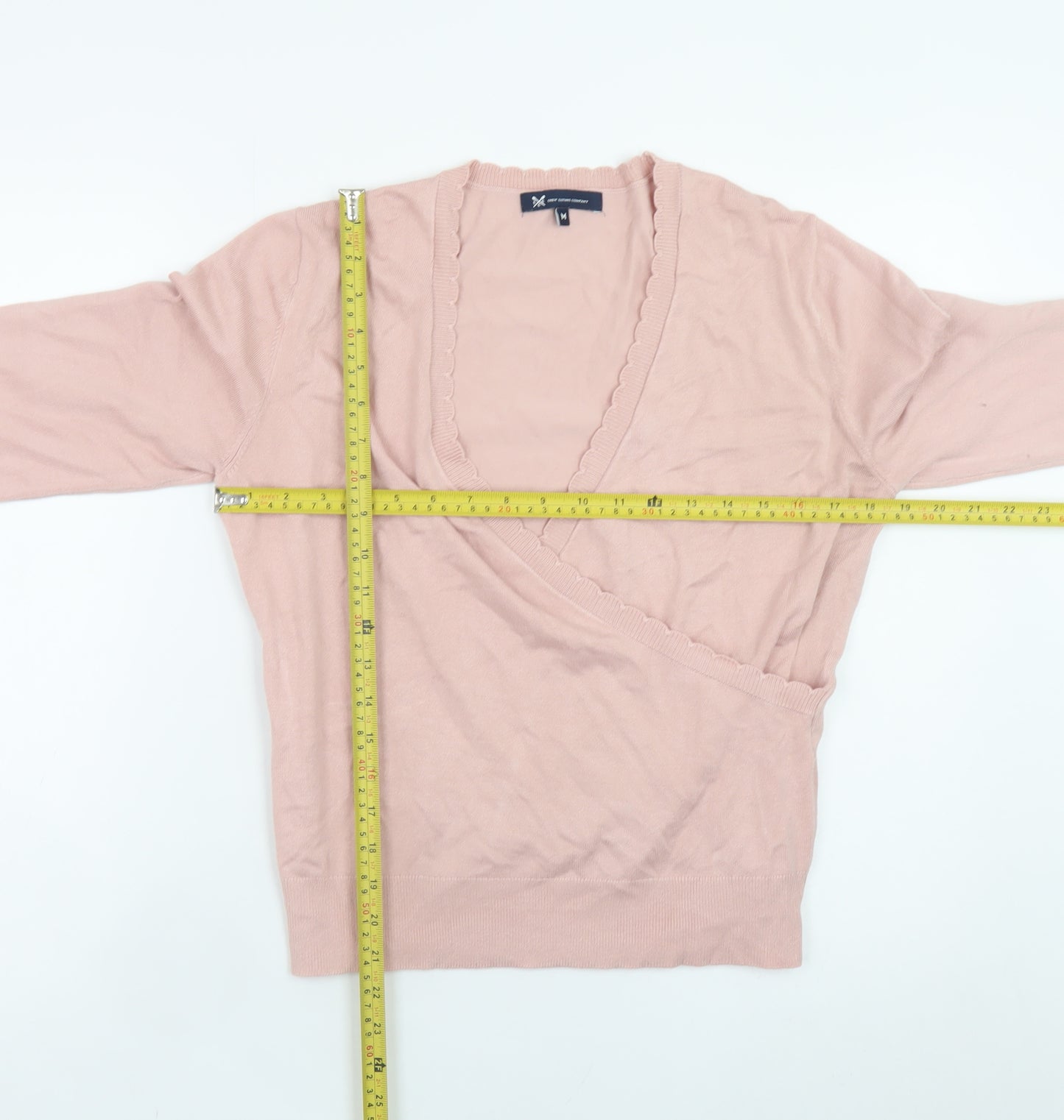 Crew Clothing Women Pink Wrap V-Neck Jumper Size M