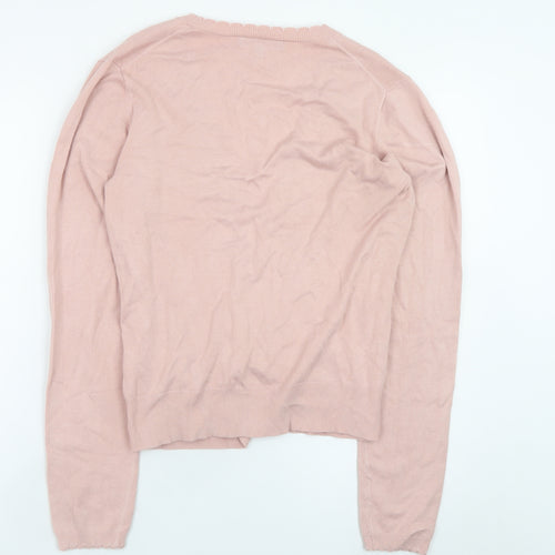 Crew Clothing Women Pink Wrap V-Neck Jumper Size M