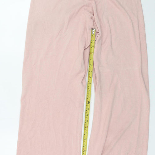 Crew Clothing Company Women's Pink Wide-Leg Knit Trousers M