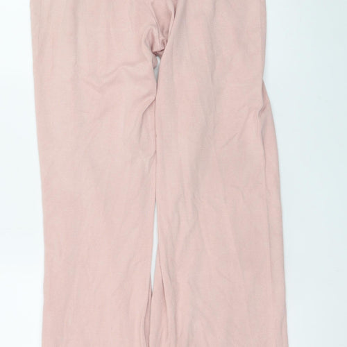 Crew Clothing Company Women's Pink Wide-Leg Knit Trousers M