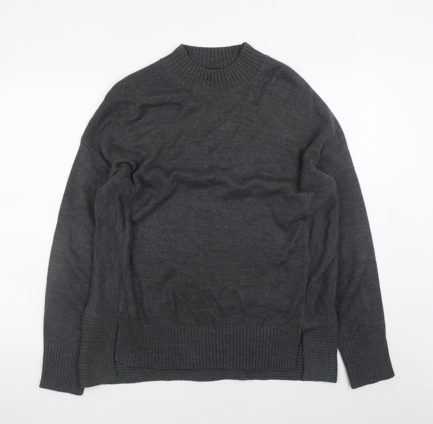 NEXT Women’s Grey Acrylic Mock Neck Long Sleeve Jumper Size 14