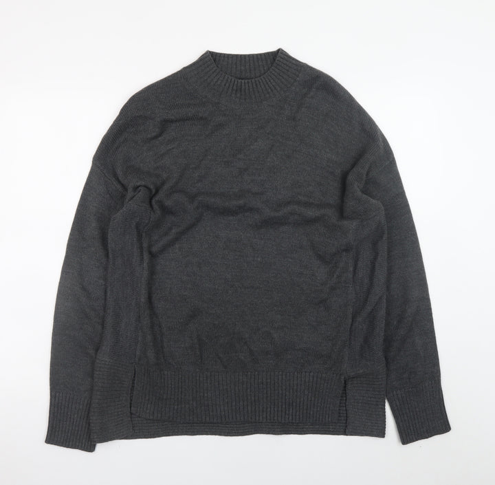 NEXT Women’s Grey Acrylic Mock Neck Long Sleeve Jumper Size 14