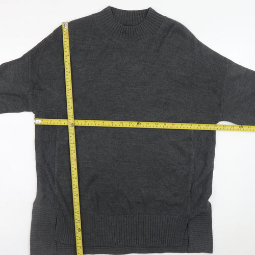 NEXT Women’s Grey Acrylic Mock Neck Long Sleeve Jumper Size 14