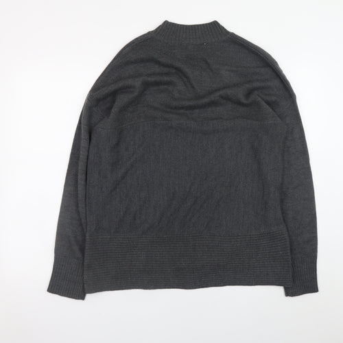 NEXT Women’s Grey Acrylic Mock Neck Long Sleeve Jumper Size 14