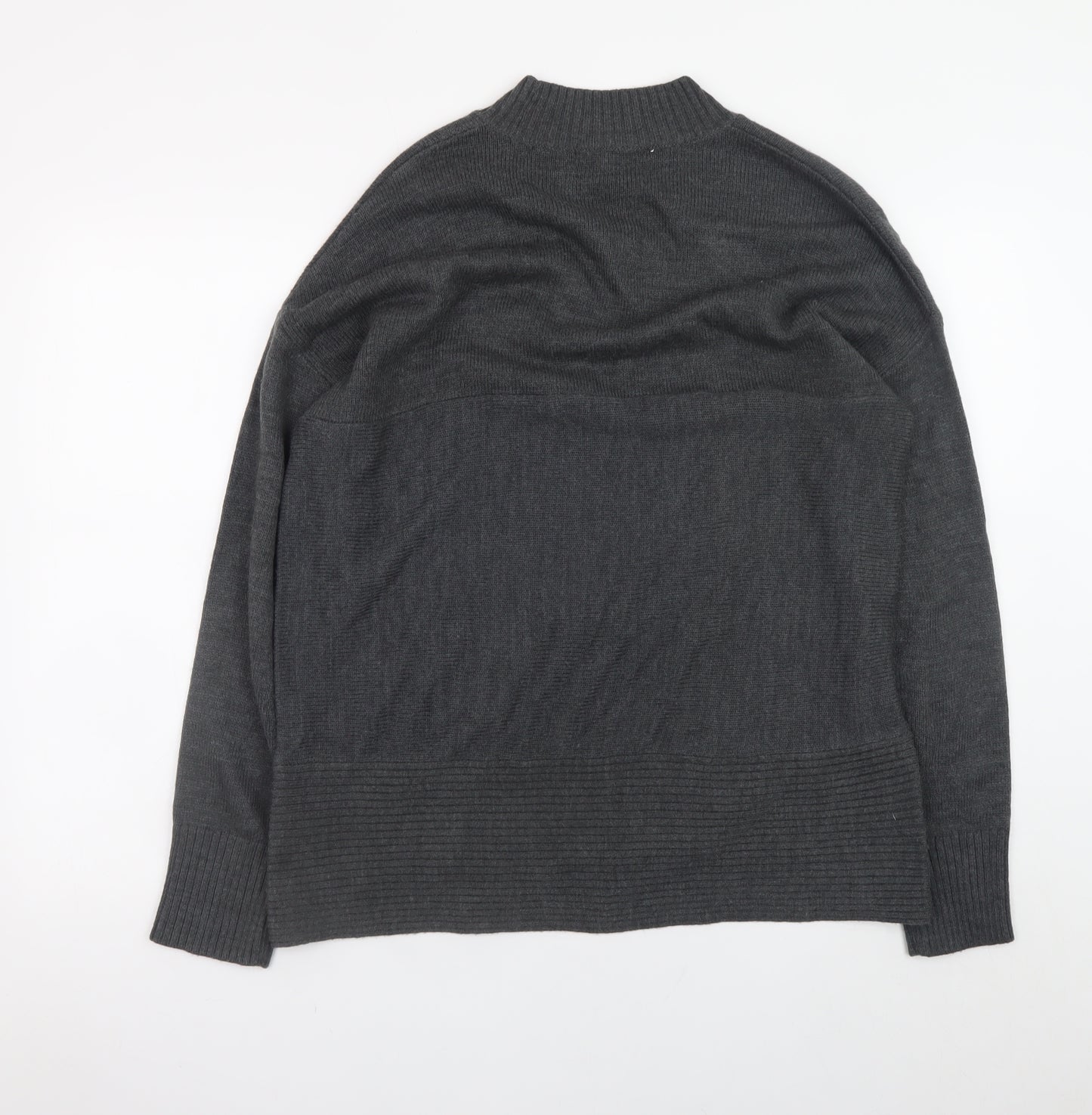 NEXT Women’s Grey Acrylic Mock Neck Long Sleeve Jumper Size 14