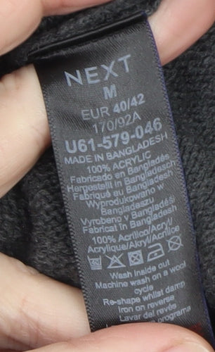 NEXT Women’s Grey Acrylic Mock Neck Long Sleeve Jumper Size 14