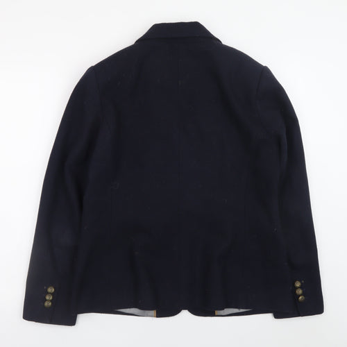 Marks and Spencer Womens Blue Wool Blend Blazer Jacket UK 14