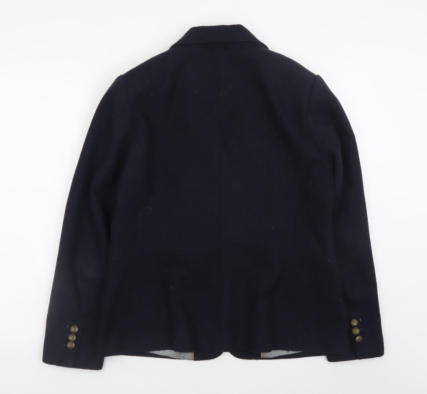 Marks and Spencer Womens Blue Wool Blend Blazer Jacket UK 14