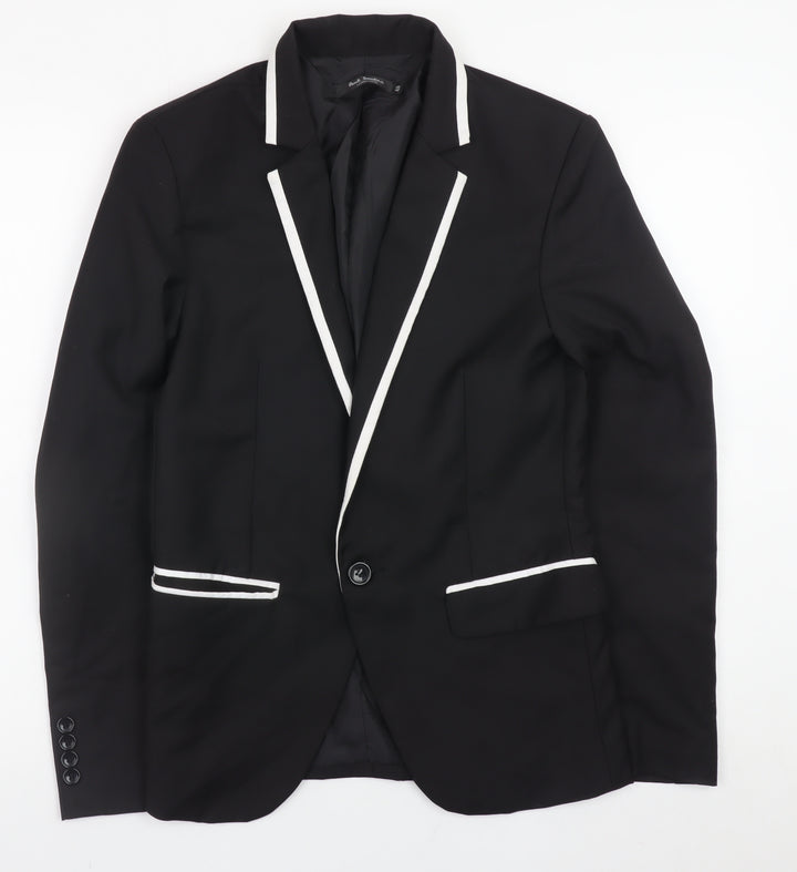 Paul Smith London Men's Black 38 Slim Fit Blazer White Trim Formal Jacket
