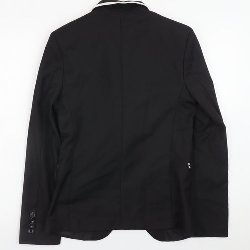 Paul Smith London Men's Black 38 Slim Fit Blazer White Trim Formal Jacket