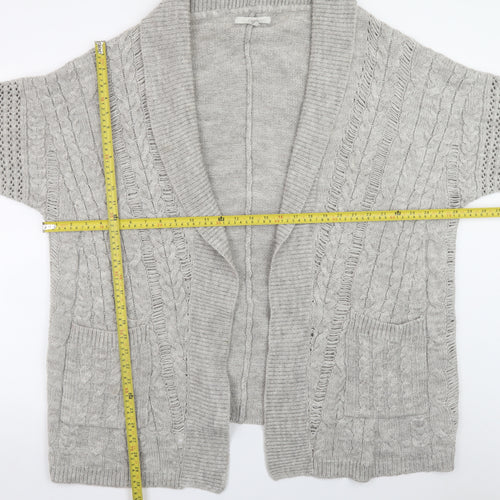 Next Women’s Grey Cable Knit Open Front Cardigan L