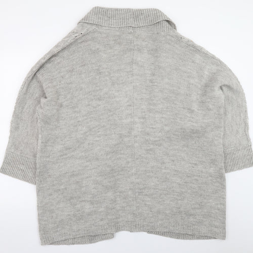 Next Women’s Grey Cable Knit Open Front Cardigan L