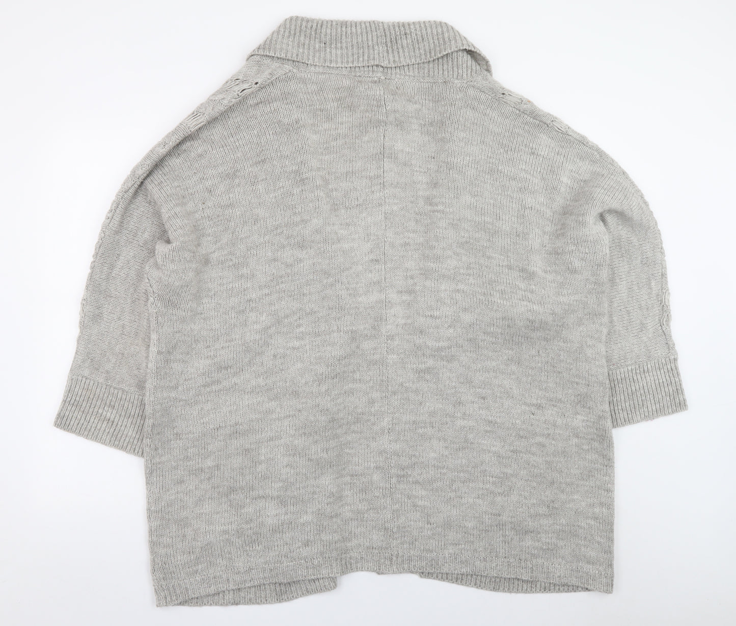 Next Women’s Grey Cable Knit Open Front Cardigan L