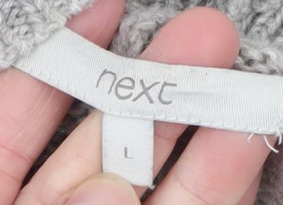 Next Women’s Grey Cable Knit Open Front Cardigan L