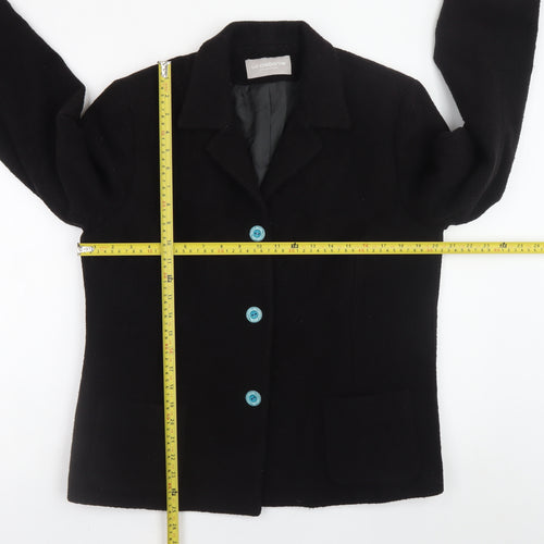 Liz Claiborne Women's Black Wool Blend Blazer Size 14 Classic Fit