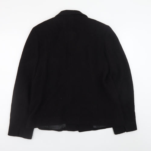 Liz Claiborne Women's Black Wool Blend Blazer Size 14 Classic Fit