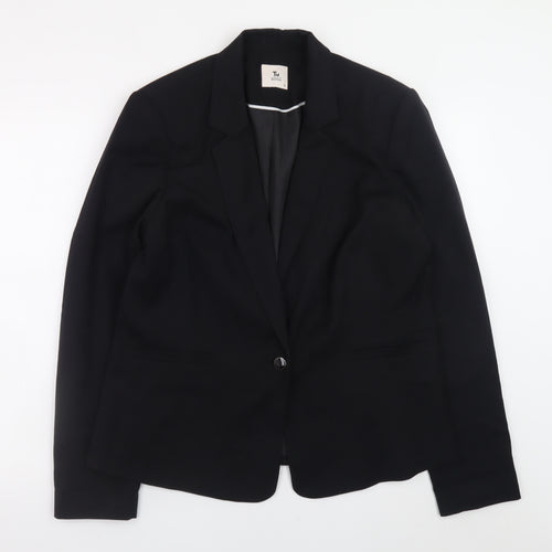 Tu Women Black Regular Fit Blazer Size 16 Lined Work Jacket
