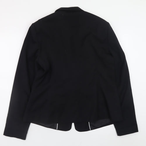 Tu Women Black Regular Fit Blazer Size 16 Lined Work Jacket