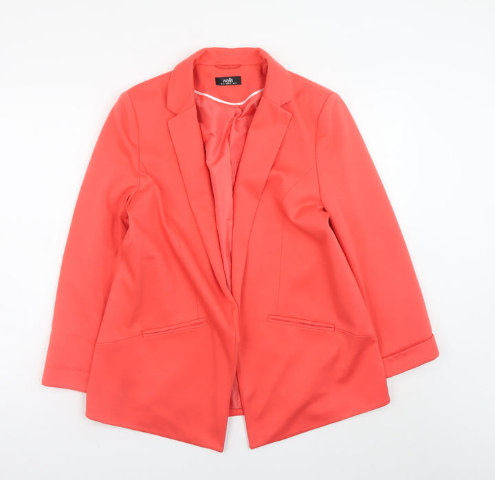Wallis Women's Coral Blazer Jacket Size 14 Classic Polyester Blend