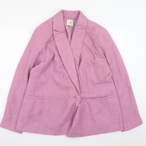 Tu Women’s Pink Double Breasted Blazer Jacket Size 18 Polyester
