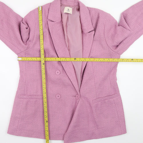 Tu Women’s Pink Double Breasted Blazer Jacket Size 18 Polyester