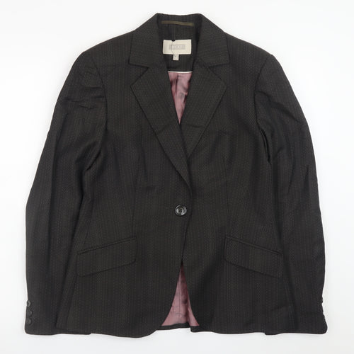 Next Womens Black Wool Blend Pinstripe Blazer Size 12