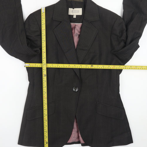 Next Womens Black Wool Blend Pinstripe Blazer Size 12