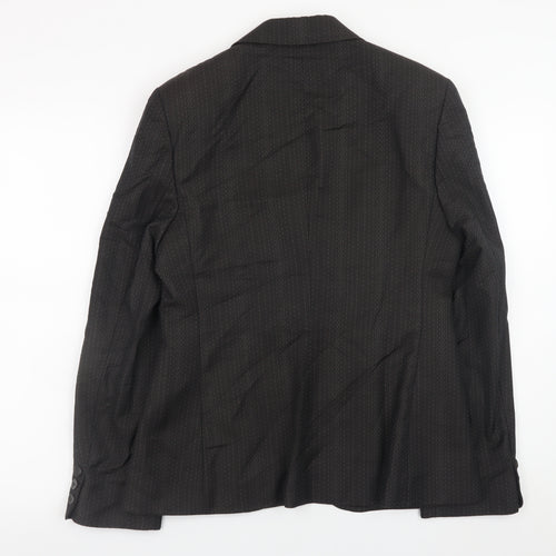 Next Womens Black Wool Blend Pinstripe Blazer Size 12