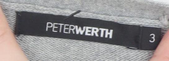 Peter Werth Men's Grey Cotton Henley Jumper Size M