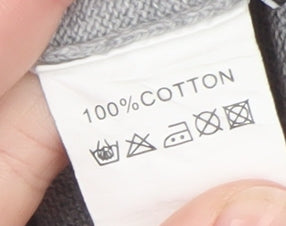 Peter Werth Men's Grey Cotton Henley Jumper Size M