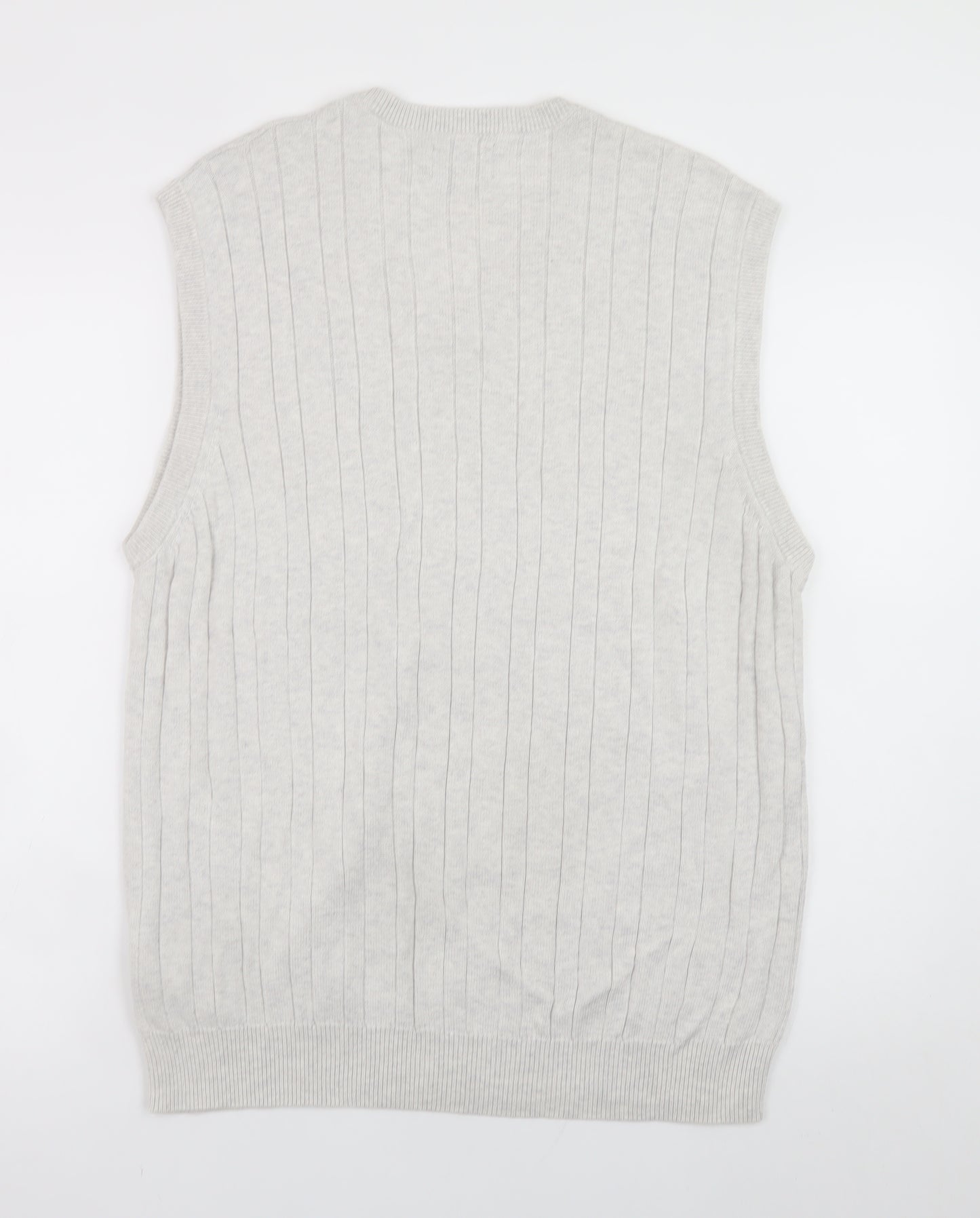 Marks and Spencer Men Ivory Cable Knit Cotton Vest L