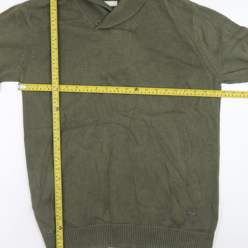 Adidas Men's Green Cotton Pullover Jumper L Regular Fit