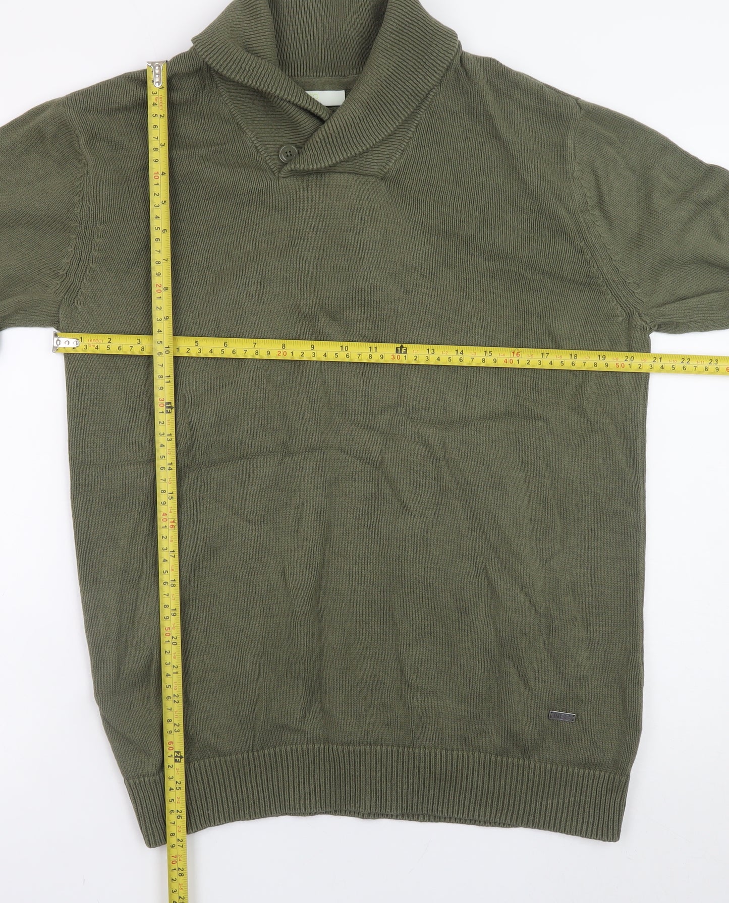 Adidas Men's Green Cotton Pullover Jumper L Regular Fit