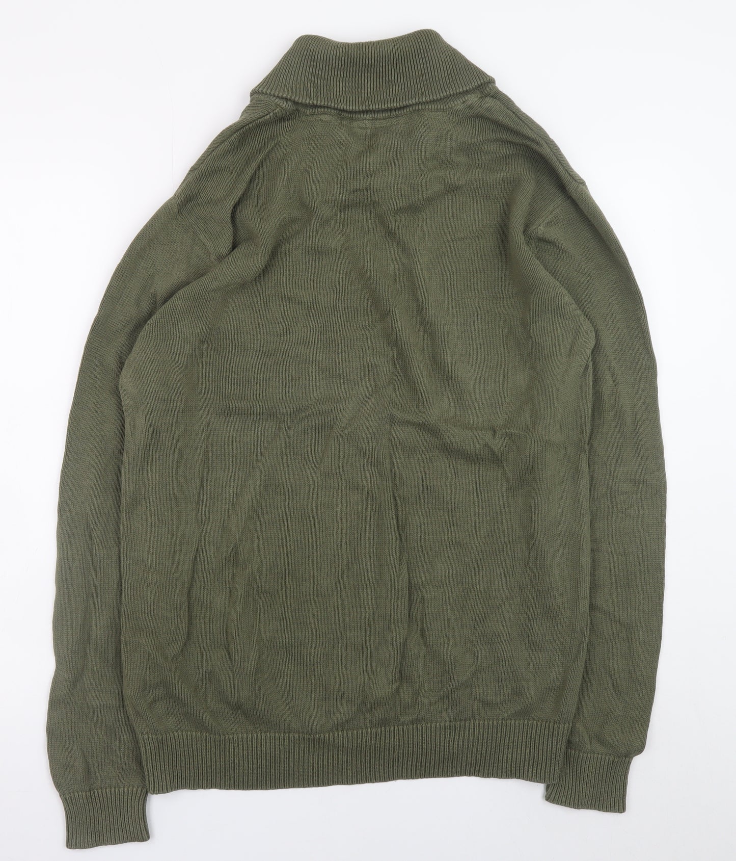 Adidas Men's Green Cotton Pullover Jumper L Regular Fit