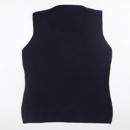 Marks and Spencer Women Black Cotton Sleeveless Tank Top Size 18