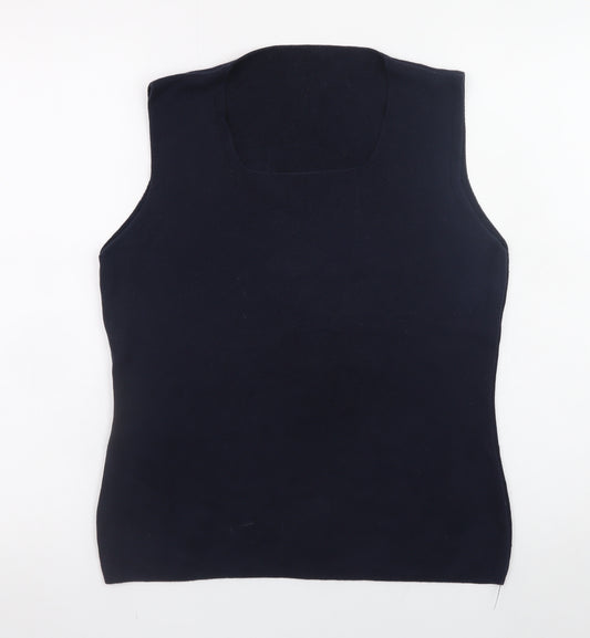 Marks and Spencer Women Black Cotton Sleeveless Tank Top Size 18