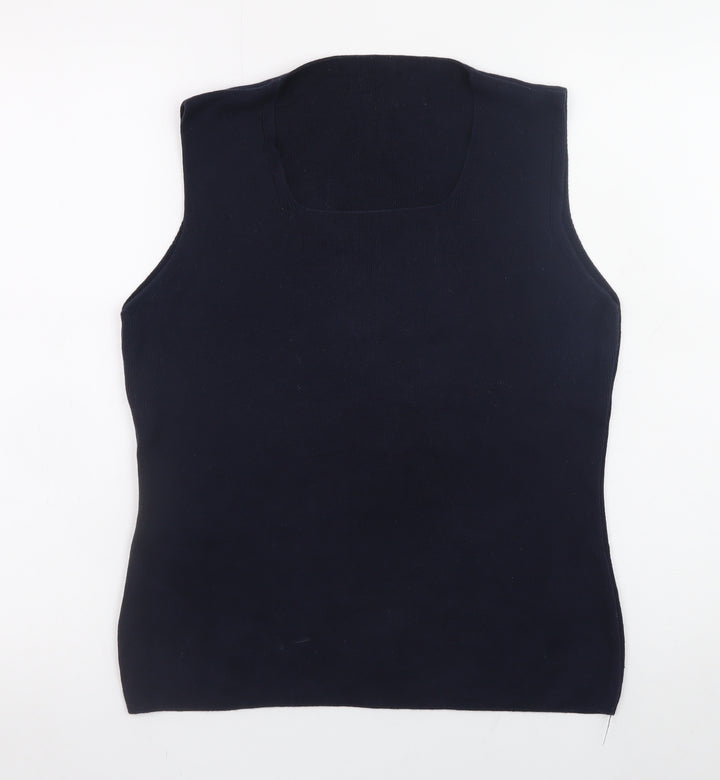 Marks and Spencer Women Black Cotton Sleeveless Tank Top Size 18