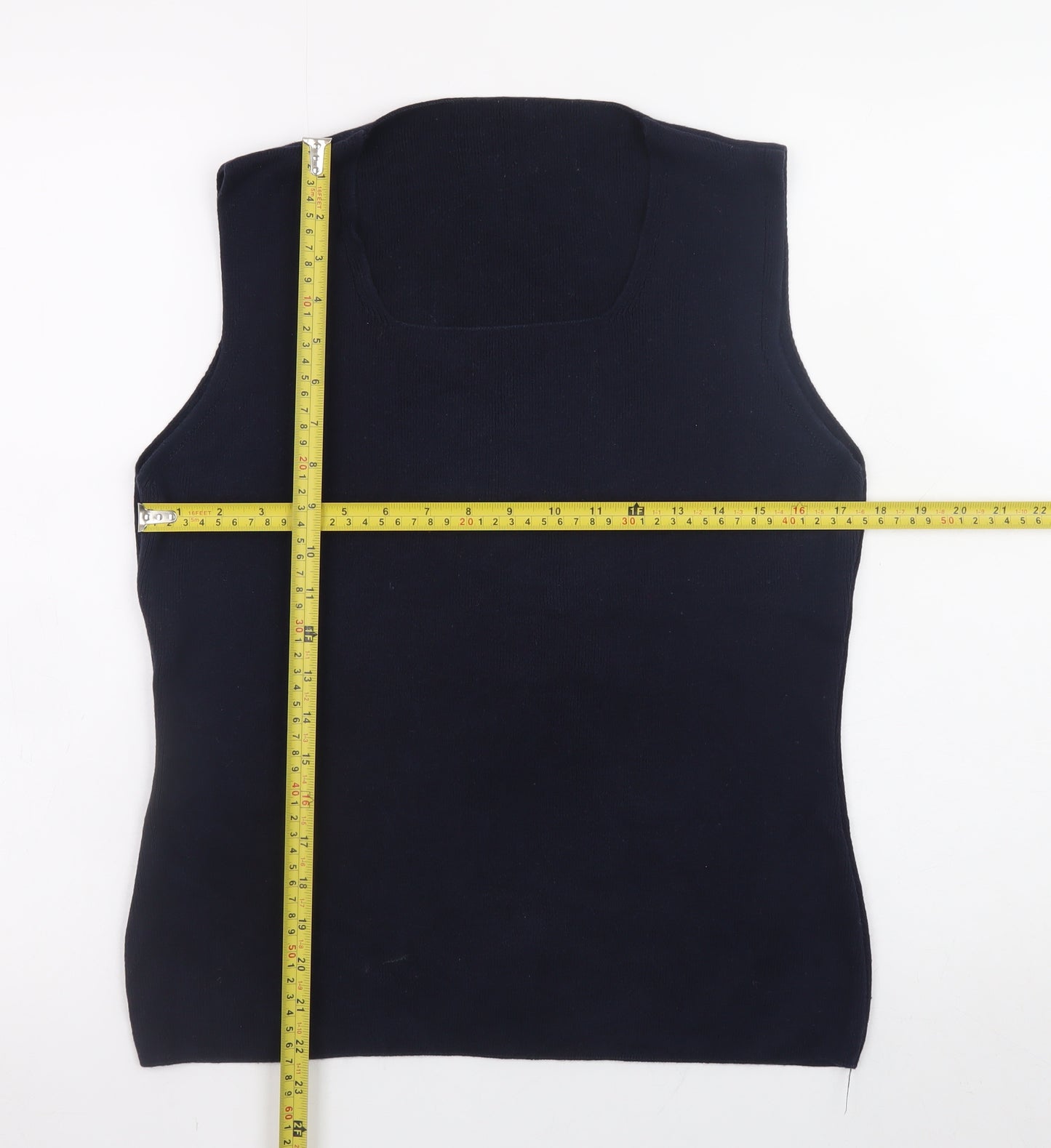 Marks and Spencer Women Black Cotton Sleeveless Tank Top Size 18