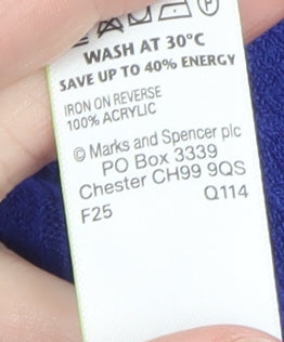 Marks and Spencer Women’s Blue Acrylic Pullover Jumper Size 14