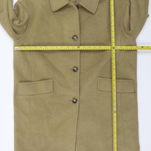 Marks and Spencer Women's Beige Mid-Length Wool Look Overcoat Size 14